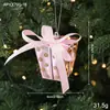 Nuevos Adornos de Plástico Rosa con Colores Pastel, Adornos Navideños de Dibujos Animados, Decoraciones Navideñas 3D Estilo Ins para Ventanas
