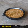 Pote de grés de rattan estilo chinês com suporte para mesa de bolhas secas base de bule de areia roxa tipo armazenamento de água suporte para pote segurando conjunto de chá japonês