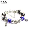 Pulseira de Liga Metálica Olho de Gato com Strass Estilo Europeu e Americano, Pulseira Versátil Ajustável de Cristal de Vidro Pétala Mais Vendida na Temu Atacado