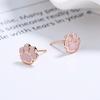 Plata de Ley 925 Dulce Rosa Garra de Gato Arete de Hilo para Oreja para Mujer Lindo Garra de Gato Arete para Hueso de la Oreja Sencillo ins Elegante Joyería para la Oreja