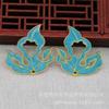 Acessórios para Joias DIY Esmalte Queimado Azul Jade Imitação Gotejamento de Óleo Fênix 31*30mm Material Folha de Bordo B3092