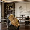 Adornos Personalizados de Fibra de Vidrio Imitación Piedra, Instalaciones de Esculturas Culturales para Paredes de Fondo de Recepción Corporativa, Instalaciones de Imitación Piedra