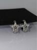 Exquisitos pendientes de estrella pequeña de cinco puntas con diamantes y temperamento simple, con hebilla de hueso en la oreja, de plata 925, para mujer.