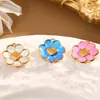 Acessórios de Joias em Formato de Coração, Pingentes, Charms de Pulseira com Flor Esmaltada, Brincos de Estilo Fresco, Acessórios de Pulseira Versáteis Atacado