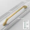 Puxador de Gaveta de Guarda-Roupa Minimalista Moderno Nórdico Puxador de Porta de Armário Sólido Liga de Alumínio Escovado Dourado Puxador de Móvel