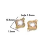Colgante de Acero Inoxidable de Trébol de Cuatro Hojas Colgante de Cristal de Vidrio de Color de Doble Agujero de 18K Accesorios de Joyería para Collares Pendientes DIY