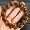 Pulseira de Madeira de Jujuba Natural Colhida à Mão Sem Raios, Apresentando um Pingente Vajra, Contas Budistas Estilo Chinês para Homens
