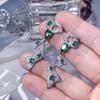 Brincos de diamante embutidos com arco branco design de nicho fita temperamento maré brincos únicos cor rosto de cristal pequeno