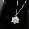 Libro de Caperucita Roja Mano Rápida Voz Red Social en Vivo Collar Plateado Piedra de Alto Carbono Diamante Cuadrado Colgante de Gota de Agua Pera Venta al por Mayor