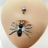 Estilo popular na Europa e nos Estados Unidos anel de umbigo de aranha com pedras olho de gato requintadas, prego de umbigo de aço inoxidável