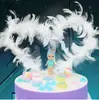 Celebridad de Internet Corazón Hermoso Versátil Hada de Plumas Decoración de Mesa de Postres para Fiesta de Cumpleaños Adornos para Hornear Pasteles Venta al por Mayor
