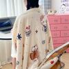 Serie Fresca de Invierno Estilo Ins Manta de Terciopelo de Leche Cachemira Manta con Cremallera Multifuncional Funda de Colcha Ropa de Cama para el Hogar