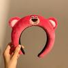 Diadema de peluche con forma de oso de fresa para otoño e invierno, ideal para lavarse la cara y aplicar mascarilla en el cabello, ideal para celebridades de Internet.