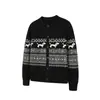 Suéter de punto con estampado de Dachshund estilo Fair Isle, unisex, corte holgado, cuello redondo, prenda exterior de punto para otoño e invierno, pieza casual para superponer