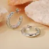 Pendientes de Aro Grande Exagerados Estilo Europeo y Americano de Acero de Titanio para Mujer, Pendientes Circulares de Lujo Ligero de Gama Alta, Accesorios Versátiles para Orejas Estilo Ins, En Stock de Fábrica