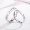 Anillo de pareja coreano nuevo te amo para siempre anillo de pareja abierto liso un par de joyería simple de moda para estudiantes