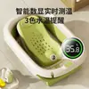 Estante sensible a la temperatura para baño de bebé, cama de baño ajustable para bebé, soporte reclinable, bolsillo de red antideslizante, estante para bañera de bebé recién nacido