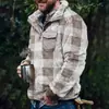 Estación de Exportación Europea y Americana 2025 Estación Independiente Otoño e Invierno Sudadera Casual de Franela con Felpa para Hombre Bolsillo con Solapa de Botón Pantalones Sudadera