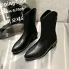 Botas Martin de Punta Fina para Mujer 2026 Otoño/Invierno Nuevas Casuales Estilo Vaquero Occidental Algodón Grueso Cálido Botas para Mujer