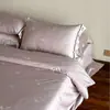 Luxo Leve Inicial Algodão Macio Contagem 100 Algodão de Fibra Longa Jacquard Bordado 100% Algodão Conjunto de Quatro Peças Lençol de Cama Puro Capa de Edredom Roupa de Cama 4