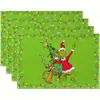 Jogo Americano Retangular de Natal Americano Árvore de Natal Pintada à Mão Caminhão Vermelho Quebra-Nozes Estampa Poliéster Isolamento Térmico Jogo de Mesa