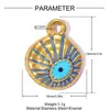 Pendente DIY Olho do Diabo que Pinga Óleo em Aço Inoxidável para Mulheres, Olhos em Formato de Coração, Lábios, Brincos em Formato Humano, Pingente de Joia em Aço Titânio