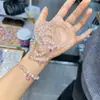 Pulsera de Cristal Natural con Diseño Original para Mujer, Pulsera de Joyería Estilo Fresco Cubo de Azúcar, Amatista para la Suerte del Año Zodiacal de la Mujer