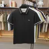 Camiseta Polo de Malha Stretch Algodão de Fibra Longa Xinjiang Leishibert Masculina Manga Curta Verão Respirável Não Amassa Camiseta Manga Curta