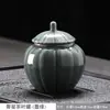 Horno Ge Horno Ru Celadón Tarro Sellado para Té Pieza Agrietada por Hielo Cerámica Elevable Almacenamiento Té Material Medicinal Tarro de Porcelana Caja de Té