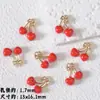 Lindo Colgante de Aleación Roja Serie Fruta Cereza Material para Joyería de Collar Pulsera Hecha a Mano DIY