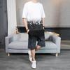 Verano Nueva Camiseta de Manga Corta con Degradado para Hombre Shorts Traje Casual Tendencia Estilo Coreano Juvenil Conjunto de Dos Piezas