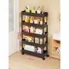 Prateleira de Armazenamento para Espaço entre Portas, Organizador de Frutas e Verduras para Cozinha, Carrinho de Armazenamento Doméstico Multicamadas Móvel