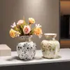 Vaso Cerámico Moderno de Lujo Ligero para Arreglo Floral de Sala de Estar, Recipiente para Flores para Decoración de Entrada de Casa de Huéspedes y Hotel, Venta al por Mayor