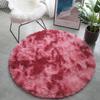 Tapete redondo de pelúcia tie-dye gradual, cesta suspensa para cadeira, tapete de cabelo longo, cabeceira para quarto, sala de estar, tapete decorativo