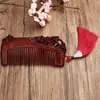 Peine de Palo de Rosa, Peine de Madera Maciza Tallado de Flores, Peine de Madera para Belleza, Regalo para Mamá y Suegra