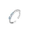 J1301 Anillo de Plata de Ley 925 Estilo K con Esmalte que No se Desvanece, Elegante de Nicho, Exquisito y de Gama Alta Anillo de Dedo Índice con Esmalte de Goteo para Mujeres
