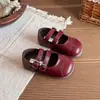 Zapatos de Princesa para Niñas de Suela Blanda Corte Bajo Zapatos Individuales Mary Janes Retro Punta Redonda Versátiles Otoño Niñas Feos Lindos Negros