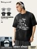 Camiseta Branca Loose de Manga Curta Estampada Mona Lisa Divertida Vintage Europeia e Americana High Street Verão 2025 Unissex
