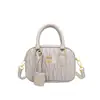 Bolsas Cor Lisa Bolsa de Boliche Feminina 2025 Nova Versátil para o Dia a Dia Bolsa Boston Estilo Coreano Tendência Bolsa Transversal Atacado
