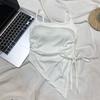 Camisole com Fenda Irregular para Mulheres, Roupa Íntima de Verão com Cadarço e Bojo, Top Tubo Doce e Picante para Meninas Quentes