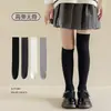 Meias de Comprimento Médio para Crianças, Meias Versáteis Estilo Coreano para Meninas Estudantes, Meias Longas Lisas para Meninas Mais Velhas