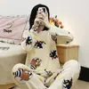 Pijama para Mãe Jovem, Roupas de Casa Casuais Femininas de Manga Longa que Rejuvenescem, Pequenos Conjuntos Finos de Celebridade da Internet Casuais para Primavera, Outono e Verão