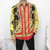 Camisa de manga larga con estampado geométrico de pasarela de moda para hombre, suministro de exportación transfronteriza de fábrica para Europa y Estados Unidos, venta al por mayor