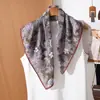 Pañuelo Cuadrado de Doble Cara con Patrón de Espiga Bicolor para Mujer, Primavera y Verano, Lujo Ligero, Versátil, Adecuado para Ir al Trabajo, Pañuelo Pequeño Elegante y con Estilo para Mujer