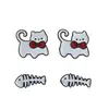 Nuevo Gatito Hueso de Pescado Acrílico Accesorios DIY Accesorios para Funda de Teléfono Parche para Zapatos con Agujero Pasador Accesorios para el Cabello Material