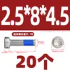 Tornillos de Acero Inoxidable 304 de Cabeza Baja Antiaflojamiento y Antichoque para Pegamento, Cabeza Delgada, Pegamento Azul Interno Torx M2M3-M8