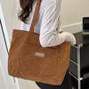 Bolsa Tote de Grande Capacidade para Mulheres 2024 Nova Moda Bolsa de Ombro de Veludo Coteleiro Estilo Floresta Ins Bolsa de Axila Bolsa de Mão