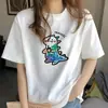 Camiseta Impresa Trendy Personalizada Americana para Mujer de Manga Corta Verano 2025 Estilo Hong Kong Suelta de Manga Corta