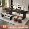 Mesa de Té Nueva de Madera Maciza Minimalismo Italiano Jóvenes Pequeño Soporte para Té Negro de Madera Maciza Lujo Ligero Moderno Sensación de Gama Alta Uso en el Hogar