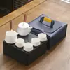 Juego de té de viaje traje pequeño cerámica exterior hogar Kung Fu una tetera cuatro tazas tetera taza portátil regalo creativo